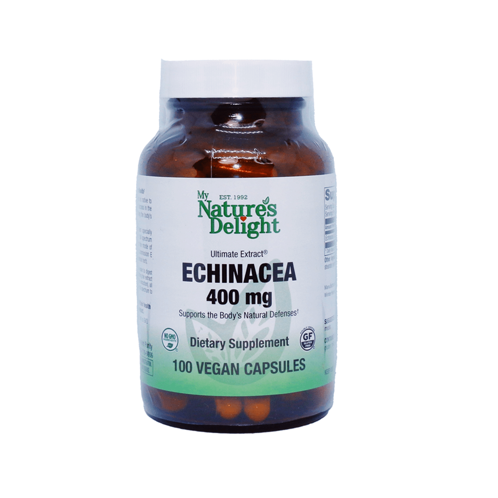 Echinacea 400 mg - 100 Vegan Caps | %sitenameEchinacea 400 mg Capsules: Boost Immunity Naturally| My Nature's Delight%