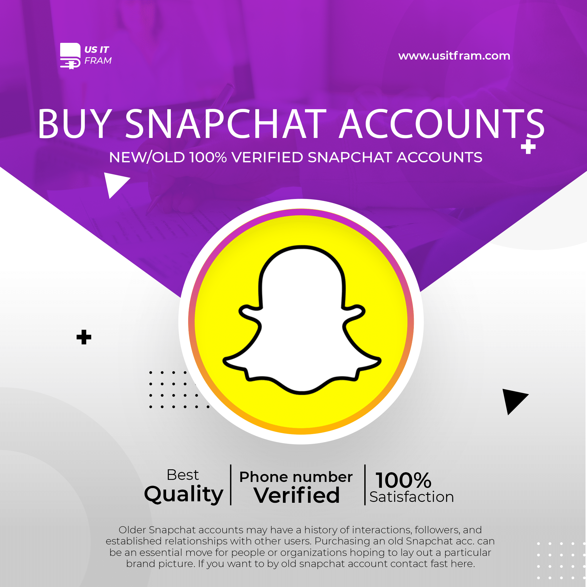 Buy Snapchat Accounts - New/Old 100% Best Quality Accounts