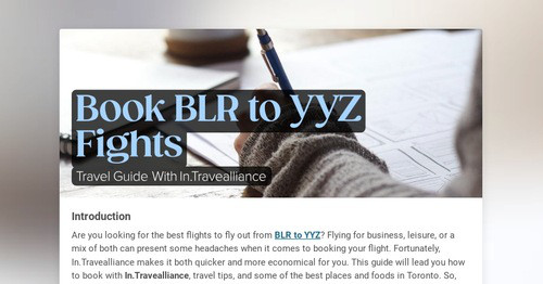 Find Cheap Flights BLR to YYZ – Limited-Time Discounts