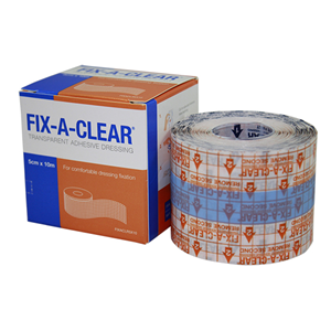 FIX-A-CLEAR TRANSPARENT ADH DRESSING, 5CM X 10M HYPOALLER EA