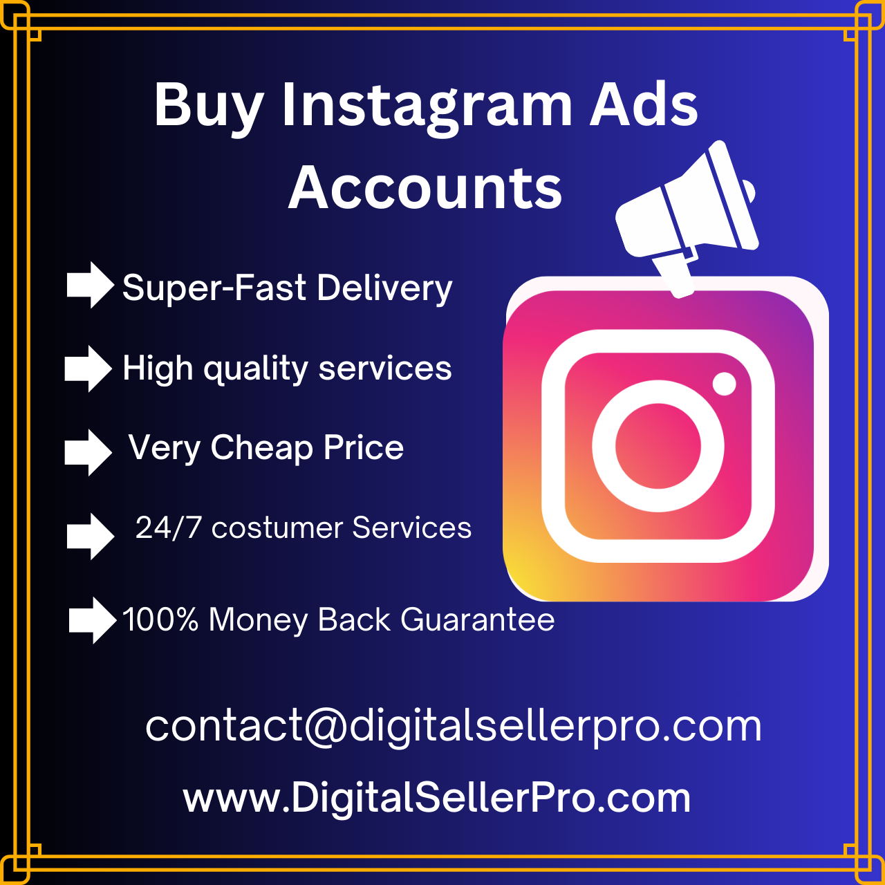 Buy Instagram Ads Accounts - Digital Seller Pro