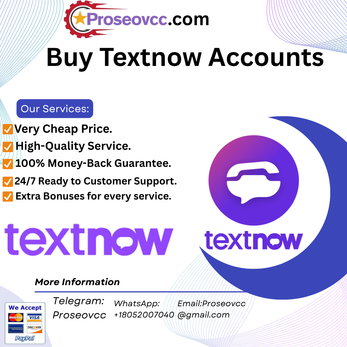 Buy Textnow Accounts - instantly Delivery & Get secure