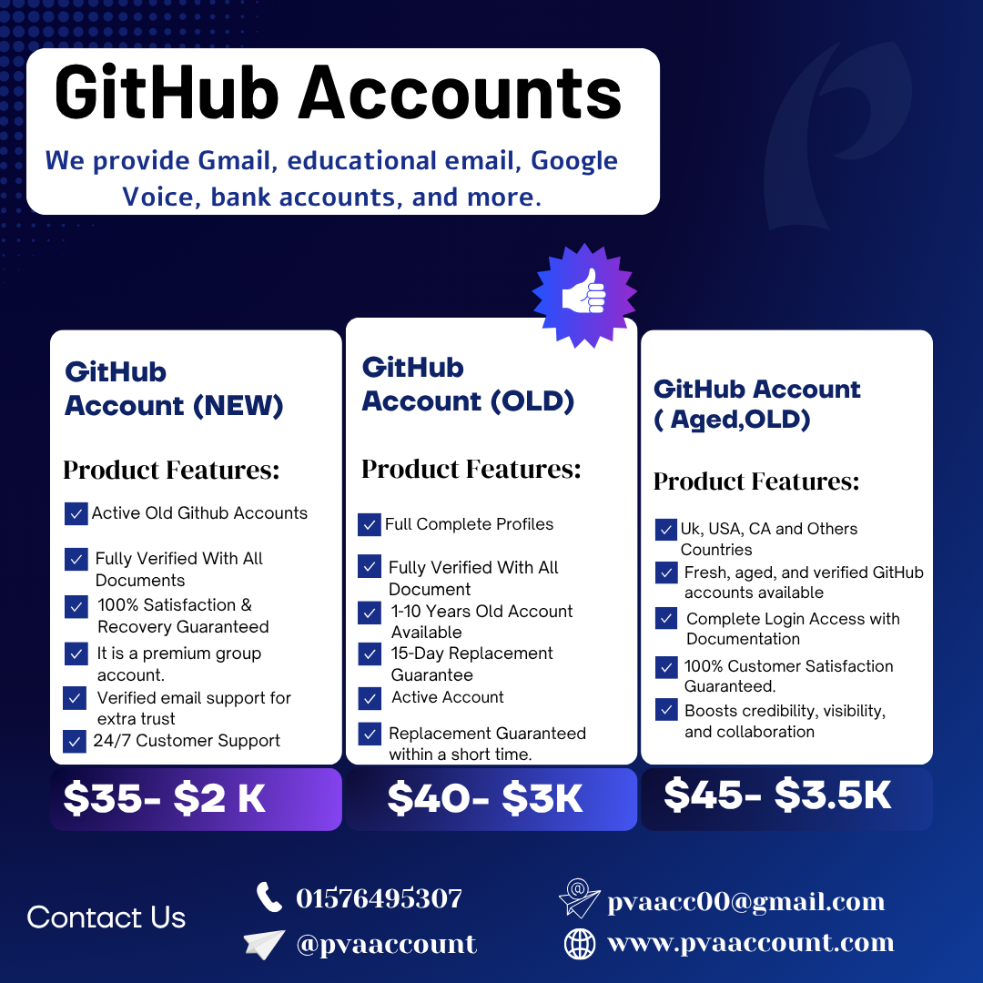 Buy GitHub Accounts | Aged & 100% Verified Profiles Fast