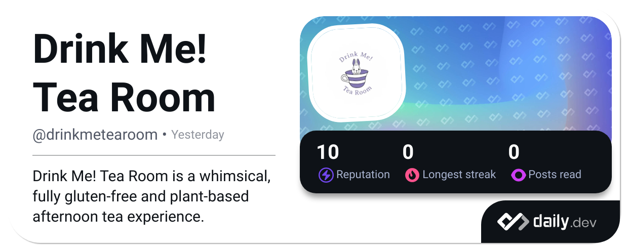 Drink Me! Tea Room (@drinkmetearoom) | daily.dev