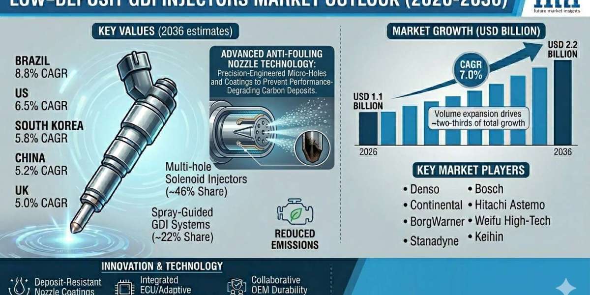 Low-Deposit GDI Injectors Market to Hit USD 2.2 Billion by 2036